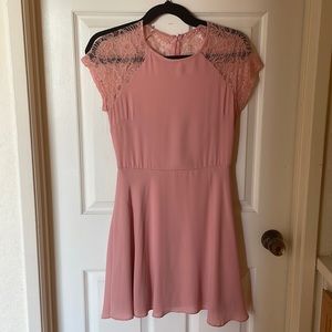 Pink Lace Dress with open back